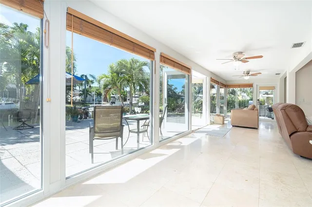 a view of a patio and a yard