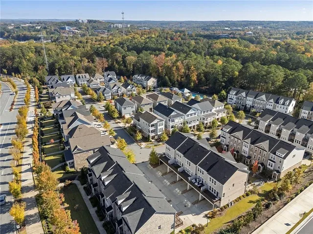an aerial view of a city