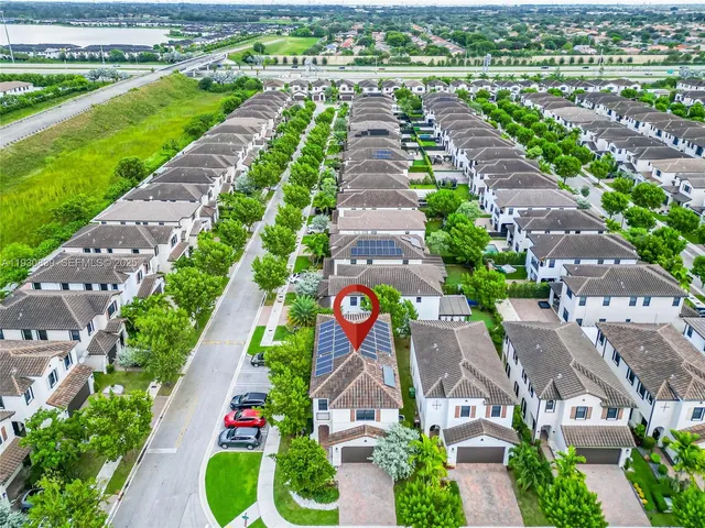 an aerial view of a city
