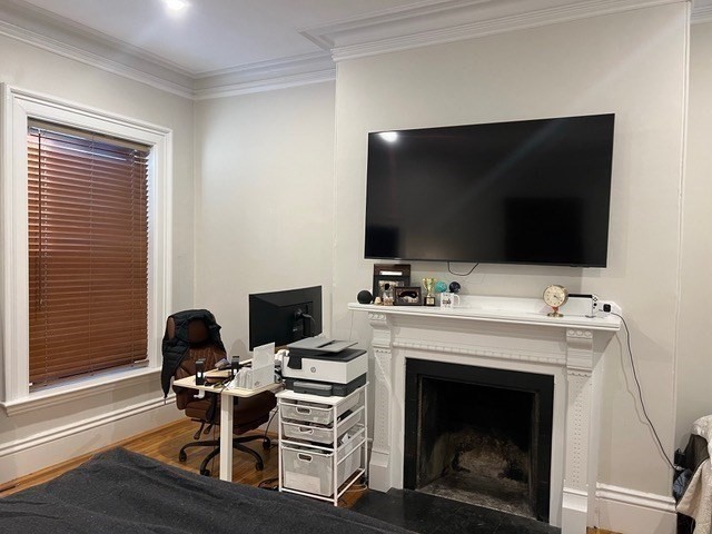 354 Marlborough Street, Unit 2 Boston, MA 02115 - Photo 7 of 10 a living room with a flat screen tv a rug and a fireplace