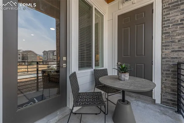 a view of a outdoor seating area