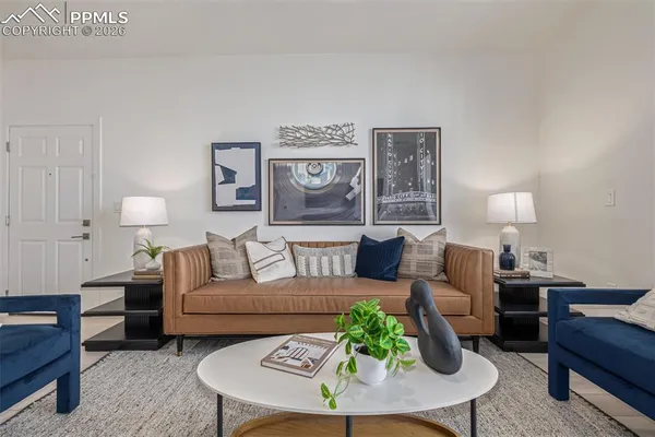 a living room with furniture