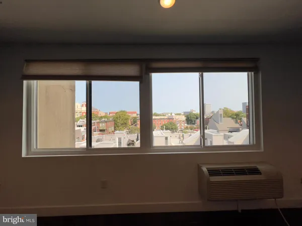 a view of a large window with an outdoor view