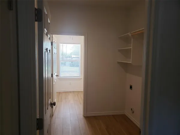 a room with a table and a chair