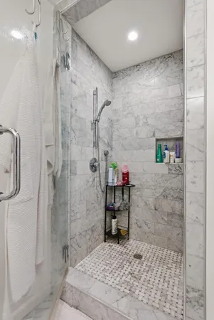 a bathroom with a shower
