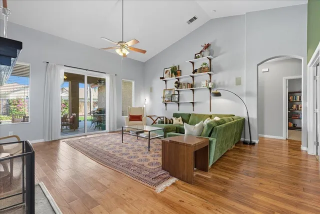 a living room with furniture