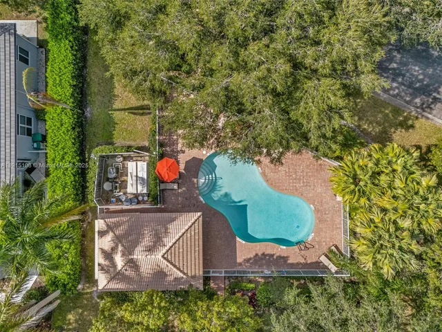 an aerial view of a house