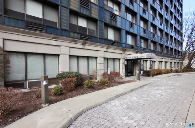 a front view of a building