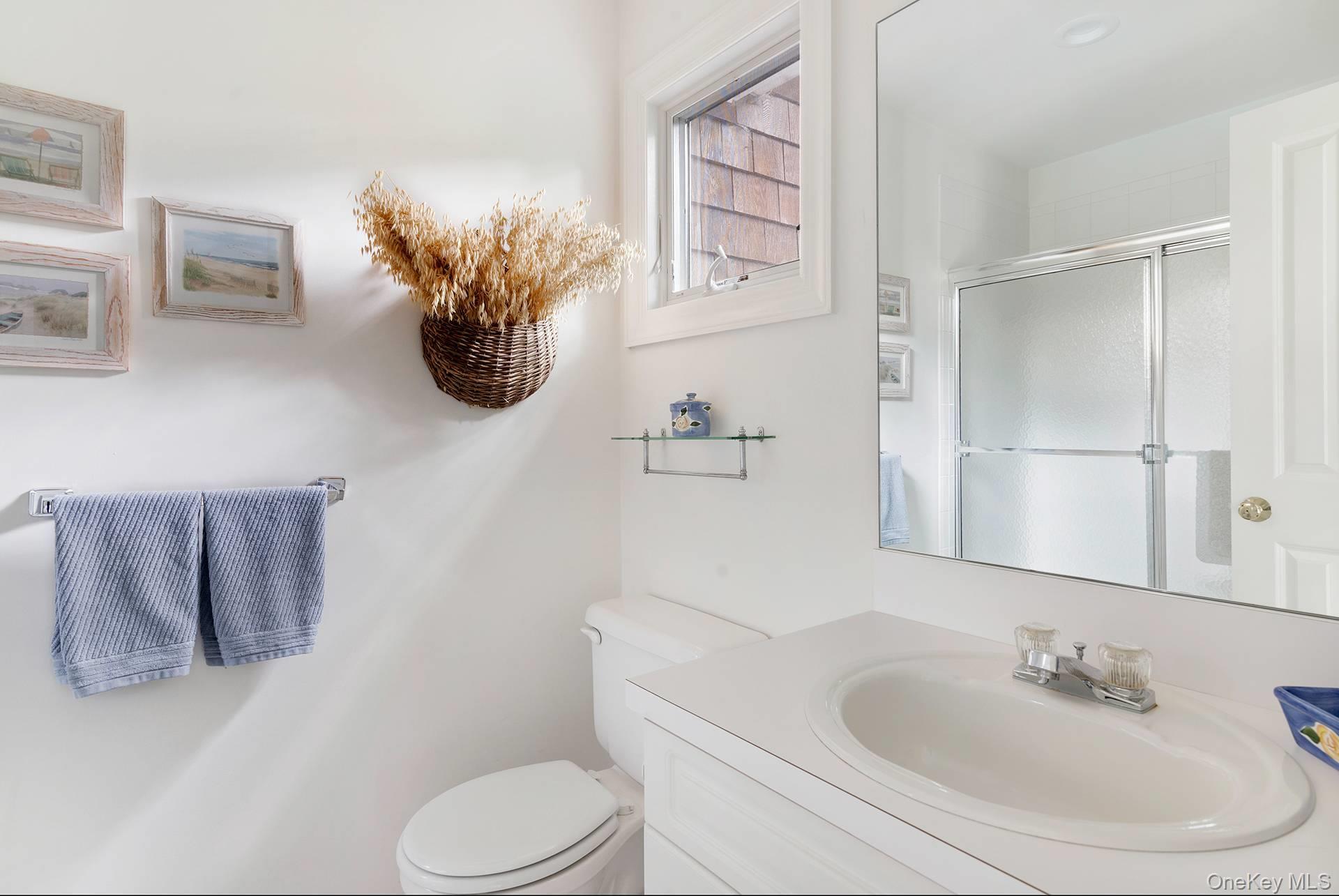 20 Cutter Court East Hampton, NY 11937 - Photo 14 of 18 a bathroom with a toilet sink and mirror