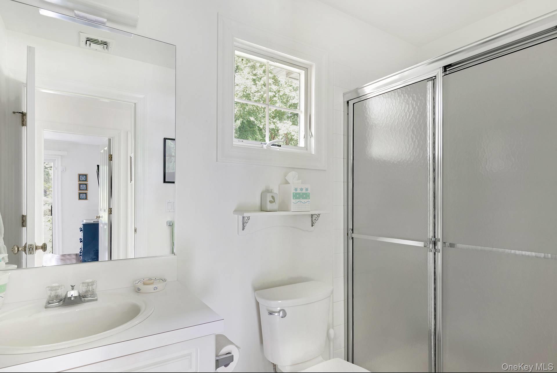 20 Cutter Court East Hampton, NY 11937 - Photo 16 of 18 a bathroom with a sink a toilet and shower