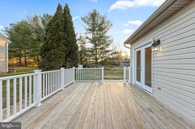 a view of a wooden deck