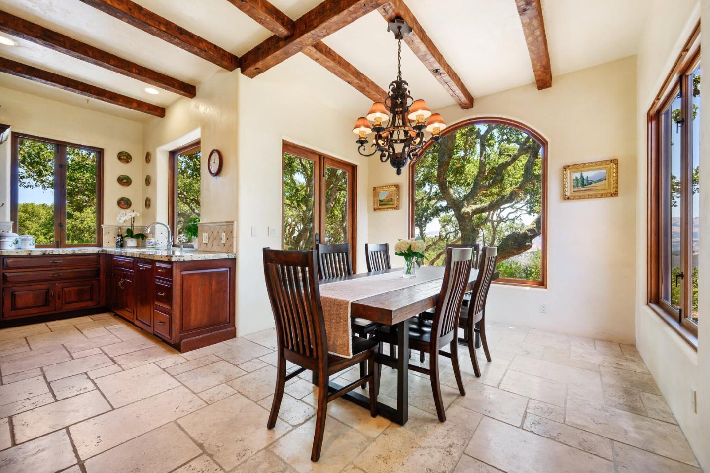 960 Laureles Grade Carmel Valley, CA 93924 - Photo 19 of 76 a view of a dining room with furniture and a chandelier