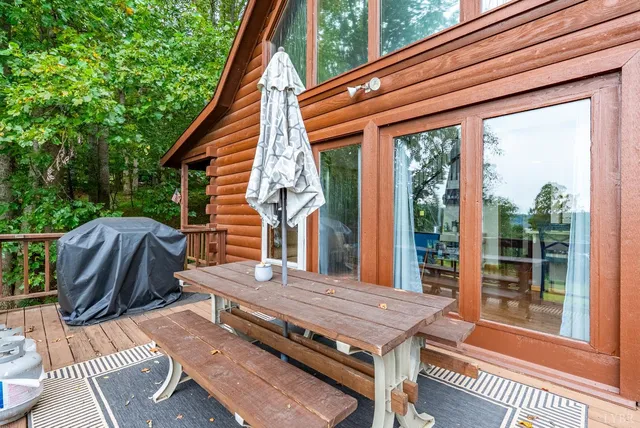 a view of a house with a lake view