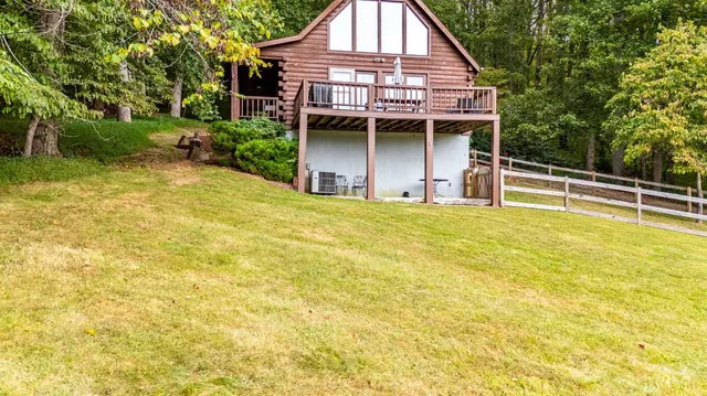 a view of an ocean from a yard