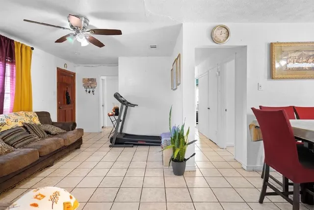 a living room with furniture