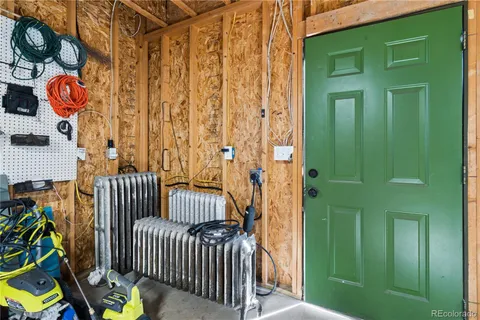 a view of a door and chair