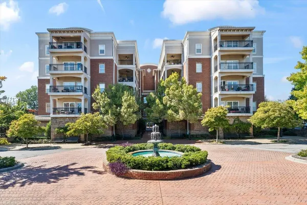 a front view of a multi story building