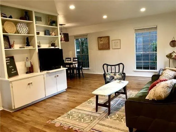 a living room with furniture