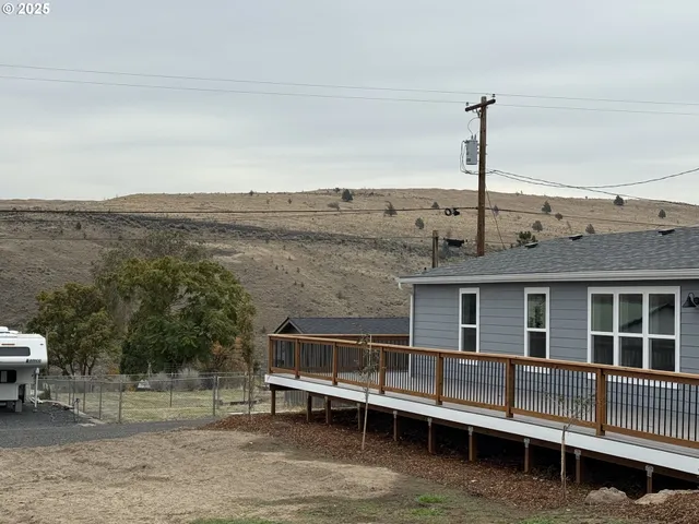 a balcony with a bench