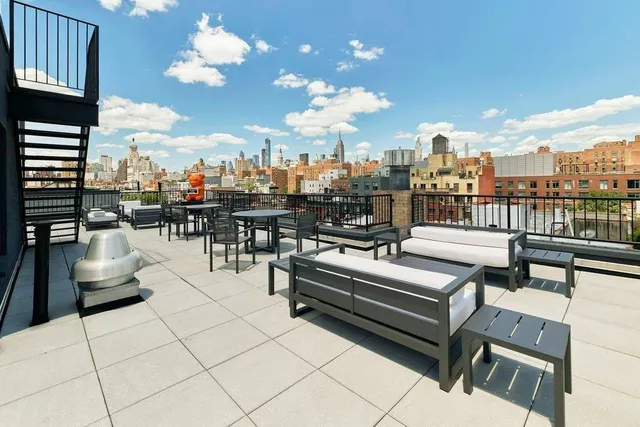 a roof view with sitting space