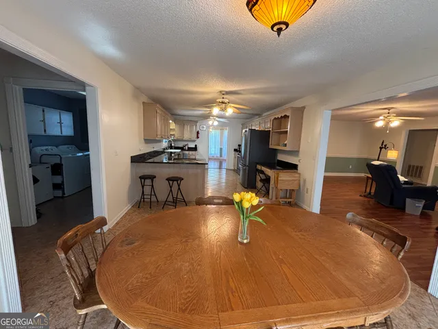 a kitchen with lots of counter top space