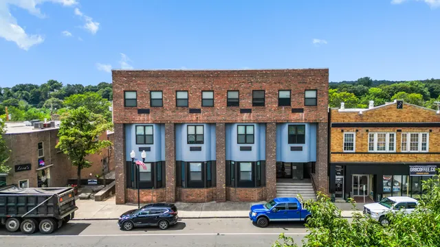 a car parked in front of a building