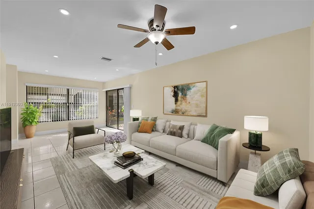 a living room with furniture