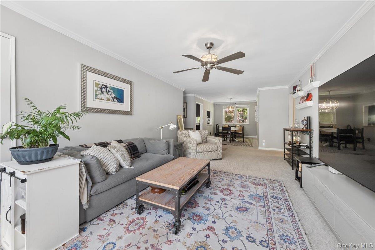 51 Avon Circle, Unit D Rye Brook, NY 10573 - Photo 11 of 30 Living Room w/ view of Dining Room - creates one large open space