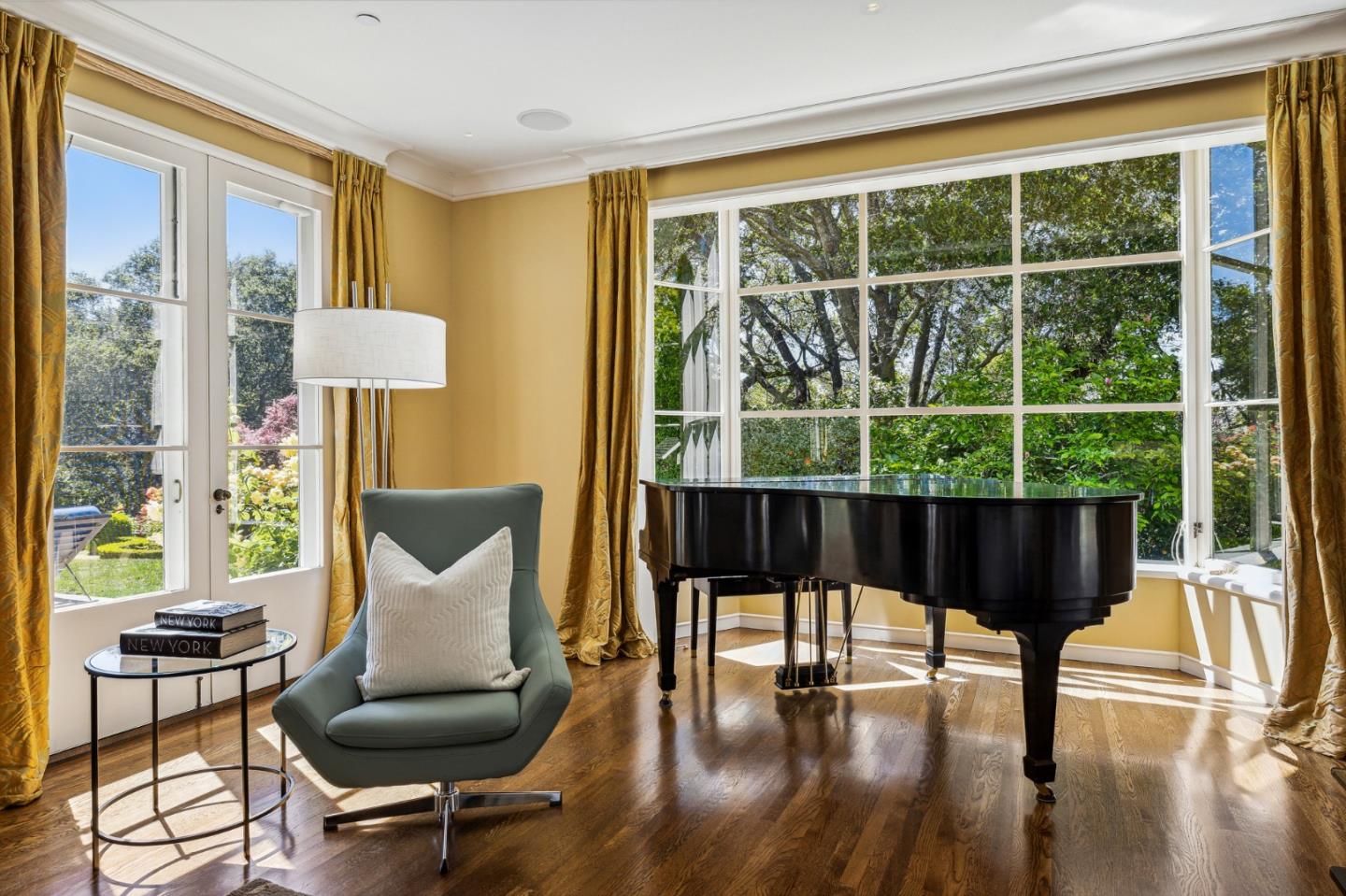 989 Hayne Road Hillsborough, CA 94010 - Photo 23 of 100 a view of a room with furniture window and wooden floor
