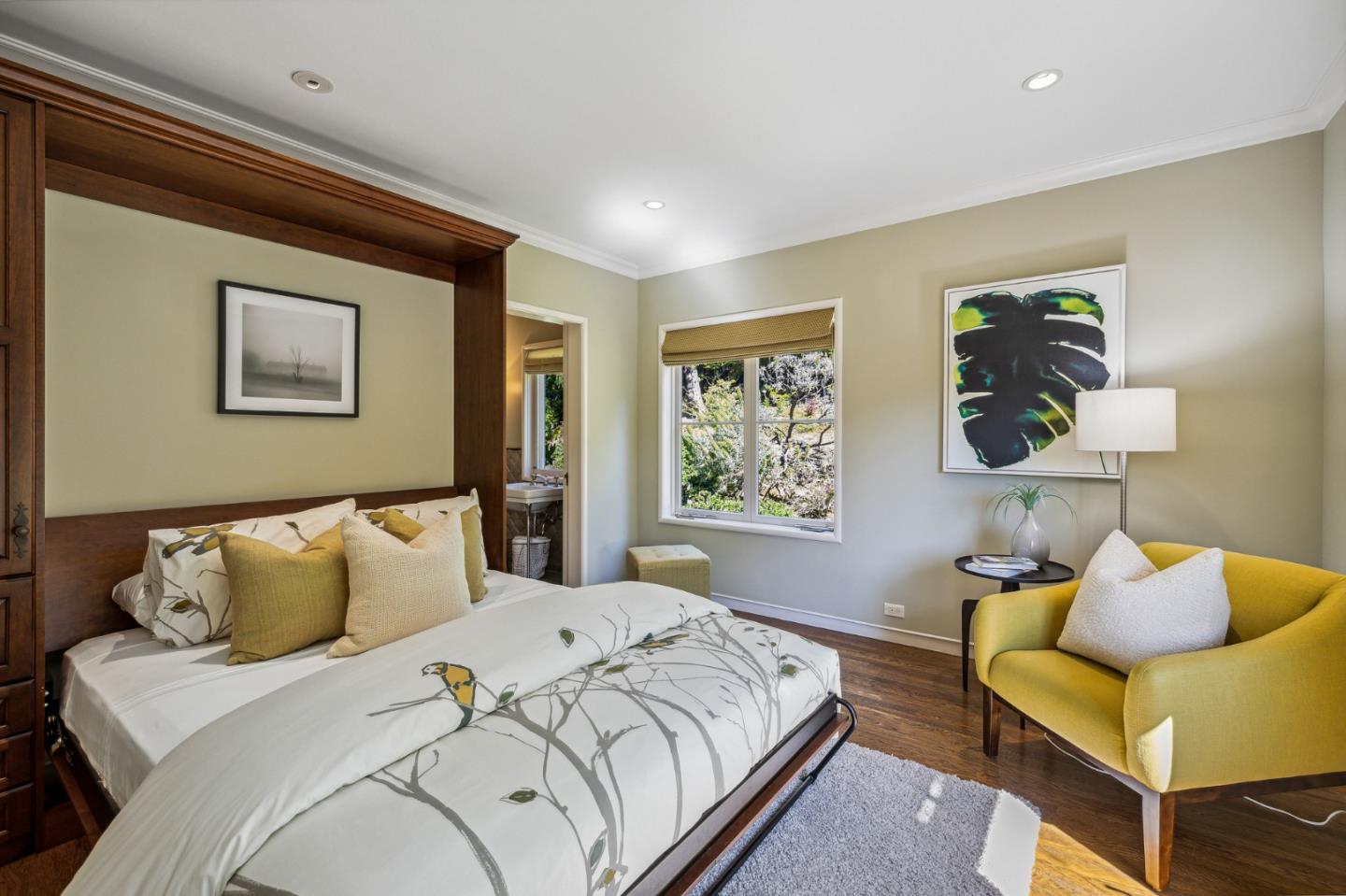 989 Hayne Road Hillsborough, CA 94010 - Photo 62 of 100 a bedroom with a bed and a couch