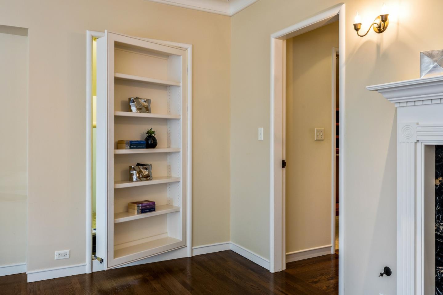 989 Hayne Road Hillsborough, CA 94010 - Photo 78 of 100 a view of a hallway with wooden floor and closet