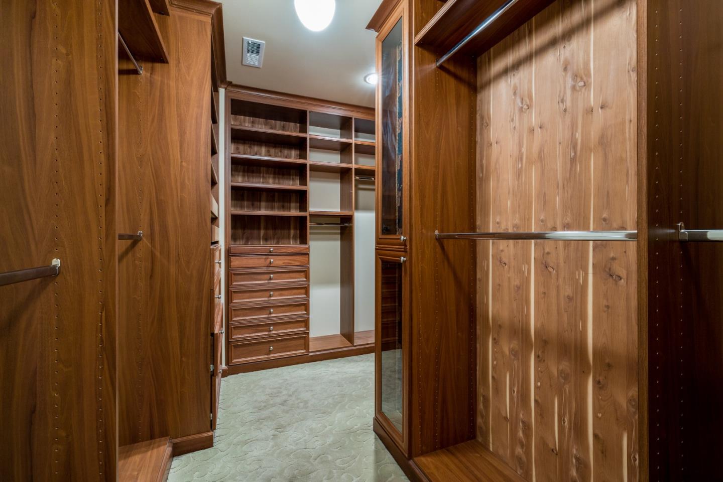989 Hayne Road Hillsborough, CA 94010 - Photo 82 of 100 a view of walk in closet with empty racks