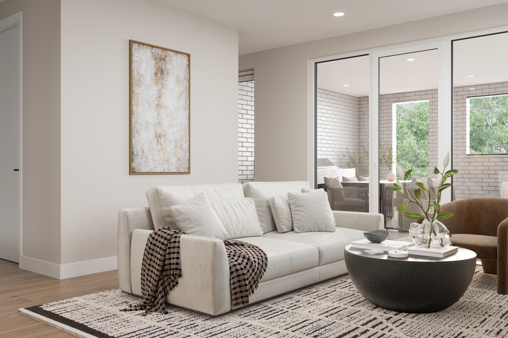 1124 West Addison Street, Unit 1 Chicago, IL 60613 - Photo 7 of 14 a living room with furniture and a large window