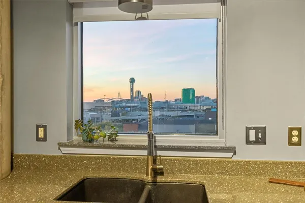 a view of a balcony from a room