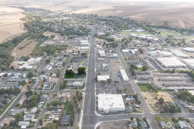 an aerial view of a city