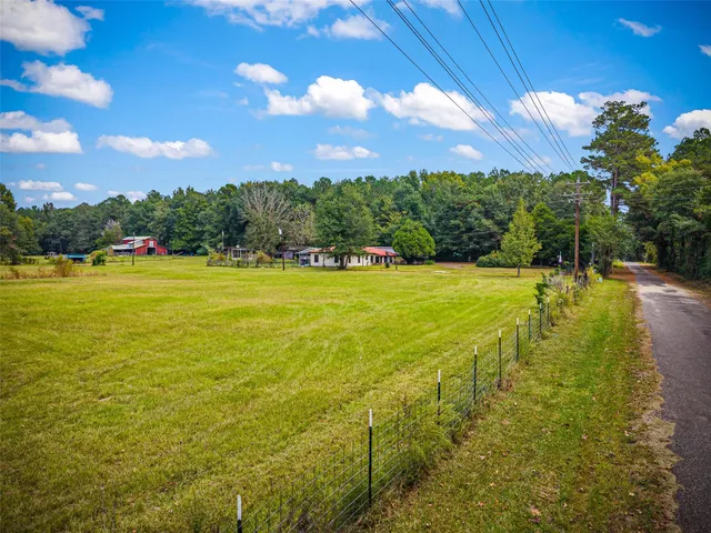 a view of a backyard with plants and lake
