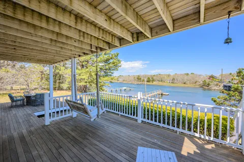 a view of porch with seating space