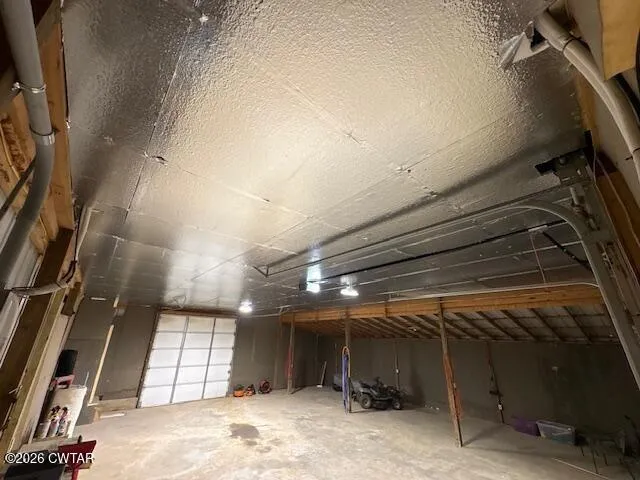 a view of under construction room and a garage