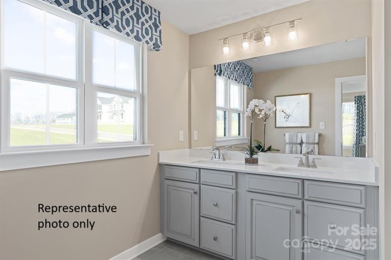 3008 Bramble Hedge Drive, Unit 3272 Indian Trail, NC 28079 - Photo 10 of 13 a bathroom with a sink mirror and a window