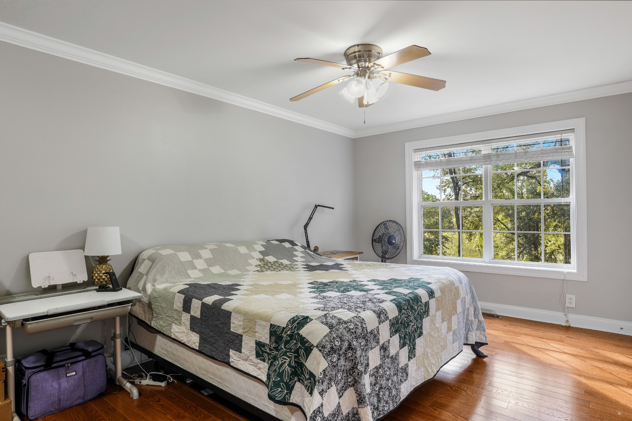 1073 Rector Lane Springfield, TN 37172 - Photo 15 of 25 a bedroom with a bed and a chandelier