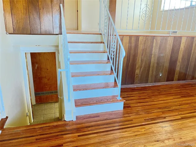 a view of wooden door