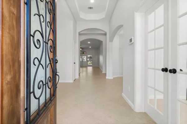 a view of a entryway door with a street