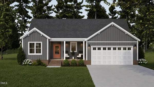 front view of a house with a yard