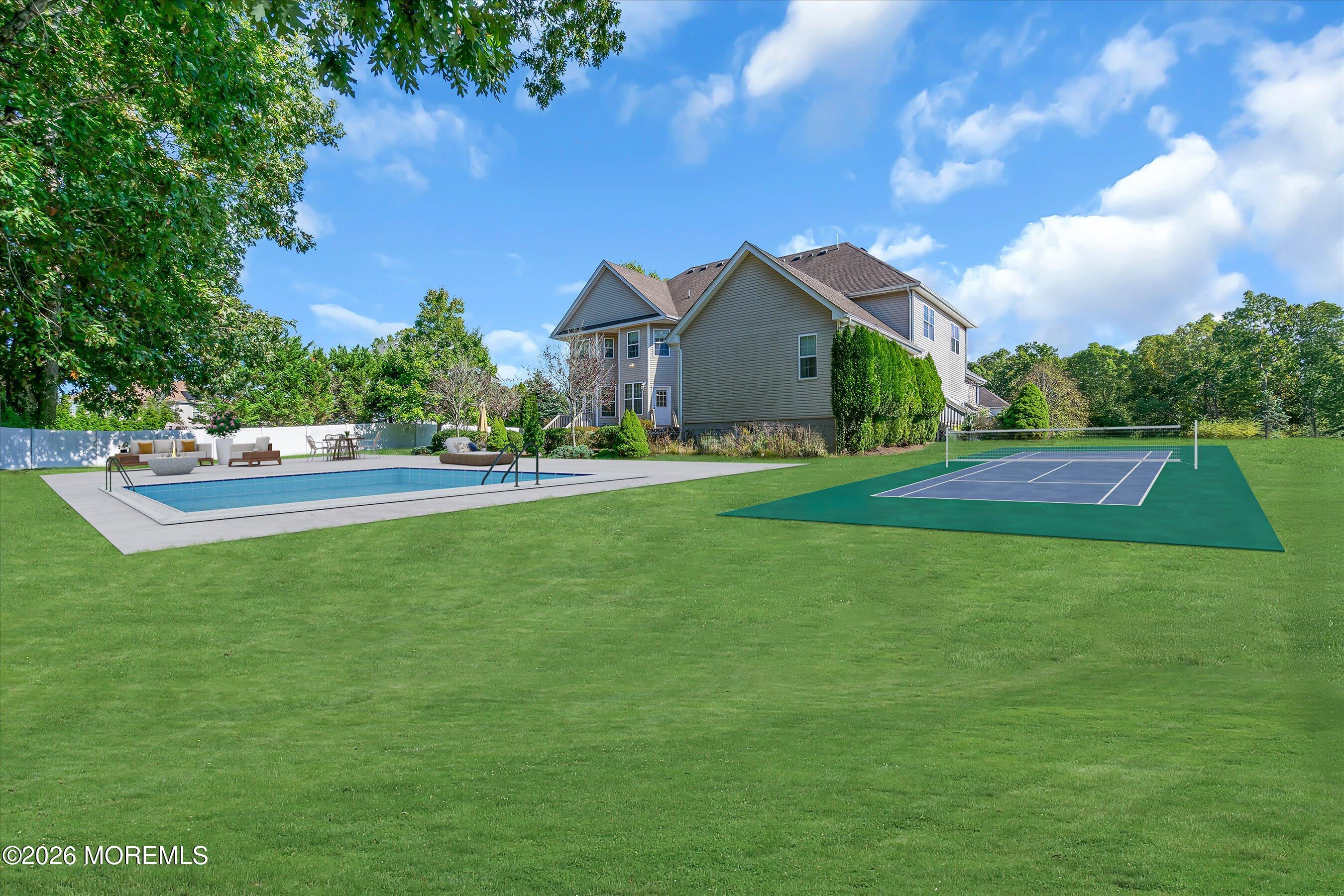 10 Meadow Run Court Jackson, NJ 08527 - Photo 83 of 84 a front view of house with yard and trees in the background