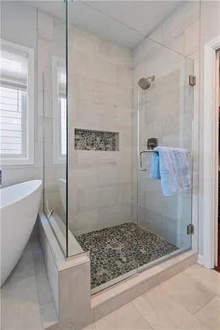 a bathroom with a shower