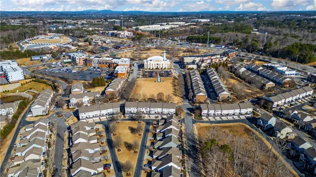 an aerial view of a city