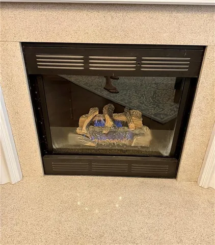 a close up of a fireplace