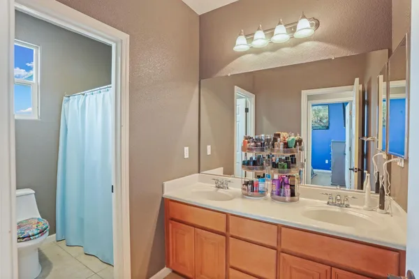 an outdoor space with furniture and umbrella