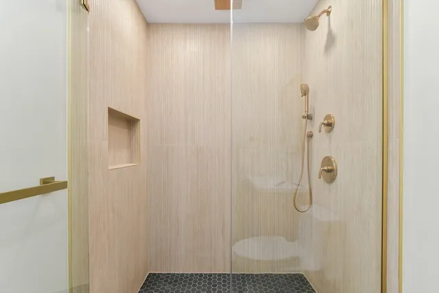 a bathroom with a shower