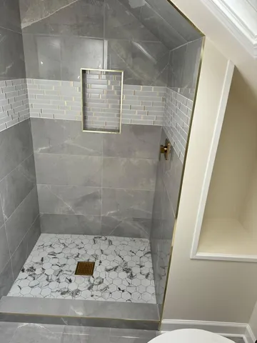 a bathroom with a shower